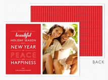 Beautiful Holiday Red Christmas Photo Cards