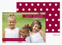 Burgundy Banners & Dots Holiday Photo Card