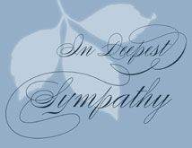Screened Leaf in Blue Sympathy Cards